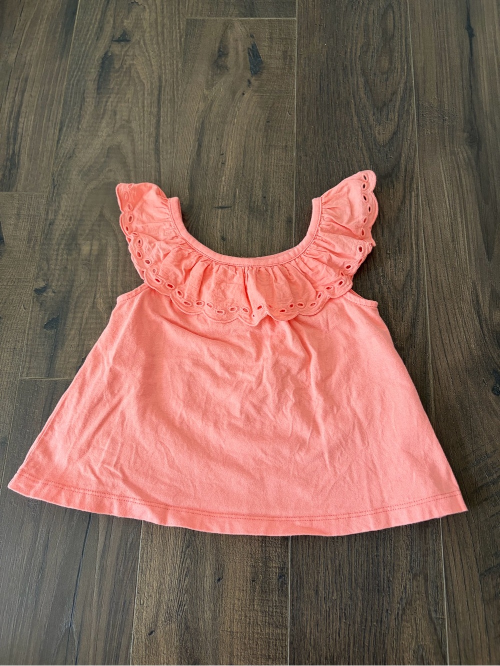 Janie and Jack Coral Eyelet Ruffle Tank Top